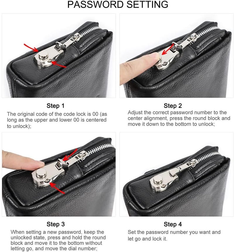 CONTACTS Clutch Purse Bag Leather for Men Anti Theft Wristlet Handbag Wallet Multiple Compartments Card Phone Holder Travel Bag - Image 5